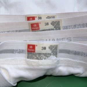 NOS Vintage Hanes White Cotton Tighty White Briefs sz 38 3 pr Oldstock as is